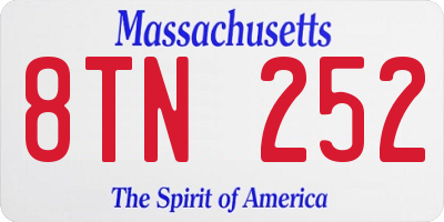 MA license plate 8TN252