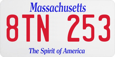 MA license plate 8TN253