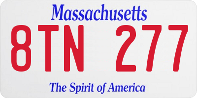 MA license plate 8TN277