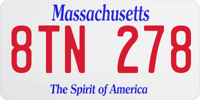 MA license plate 8TN278