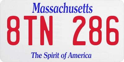 MA license plate 8TN286