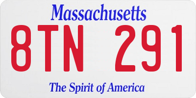 MA license plate 8TN291