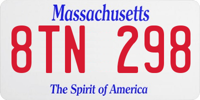 MA license plate 8TN298