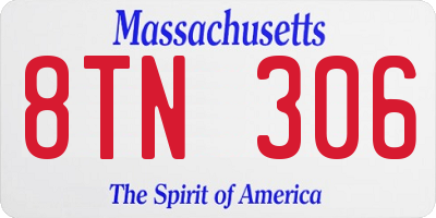 MA license plate 8TN306