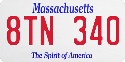 MA license plate 8TN340
