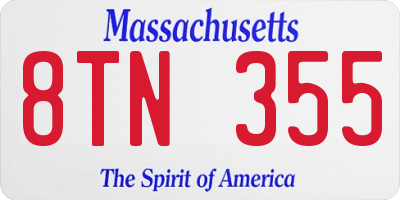 MA license plate 8TN355