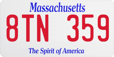 MA license plate 8TN359