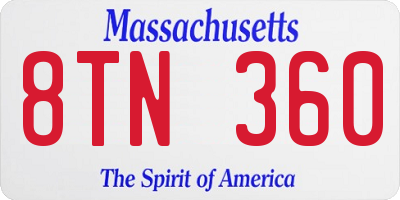 MA license plate 8TN360