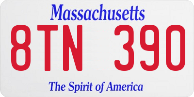 MA license plate 8TN390