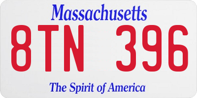 MA license plate 8TN396