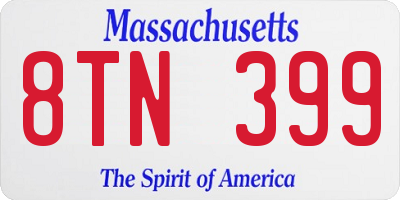 MA license plate 8TN399