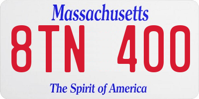 MA license plate 8TN400