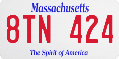 MA license plate 8TN424
