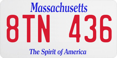 MA license plate 8TN436