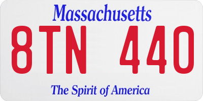 MA license plate 8TN440