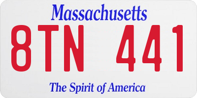 MA license plate 8TN441