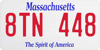 MA license plate 8TN448