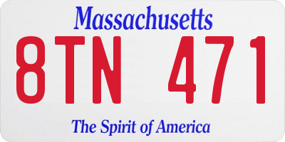 MA license plate 8TN471