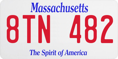MA license plate 8TN482