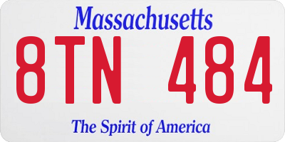 MA license plate 8TN484
