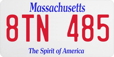 MA license plate 8TN485