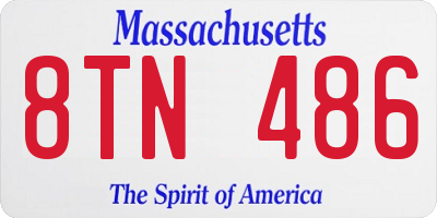 MA license plate 8TN486