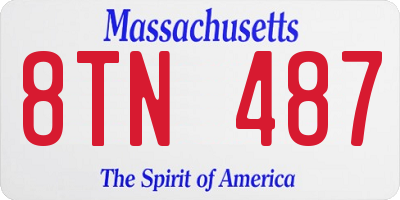 MA license plate 8TN487