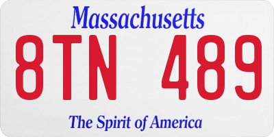 MA license plate 8TN489