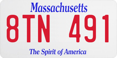 MA license plate 8TN491