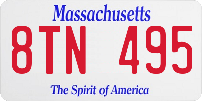 MA license plate 8TN495
