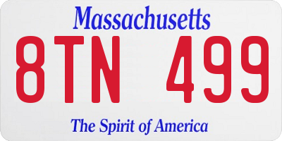 MA license plate 8TN499