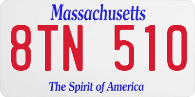 MA license plate 8TN510