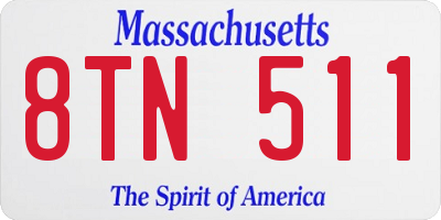 MA license plate 8TN511