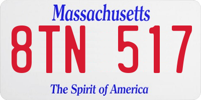 MA license plate 8TN517