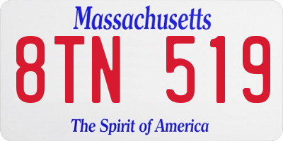 MA license plate 8TN519