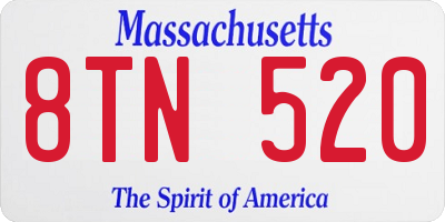 MA license plate 8TN520