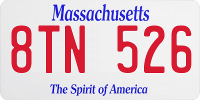 MA license plate 8TN526