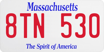 MA license plate 8TN530