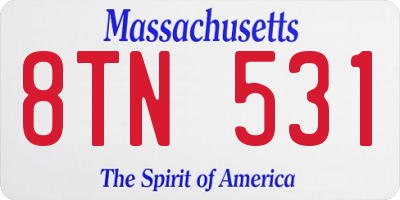 MA license plate 8TN531