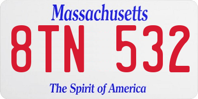 MA license plate 8TN532
