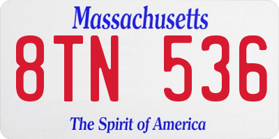 MA license plate 8TN536
