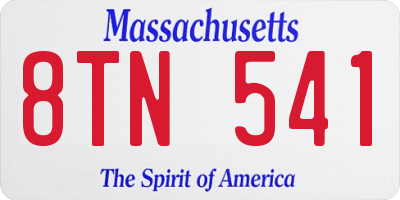 MA license plate 8TN541