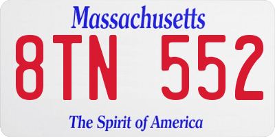 MA license plate 8TN552