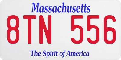 MA license plate 8TN556
