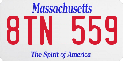 MA license plate 8TN559