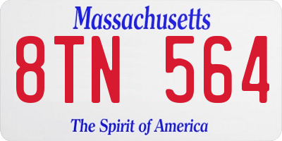 MA license plate 8TN564