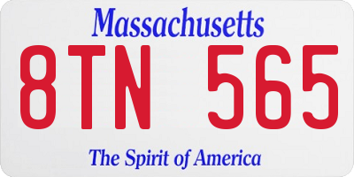 MA license plate 8TN565