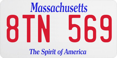 MA license plate 8TN569