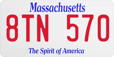 MA license plate 8TN570
