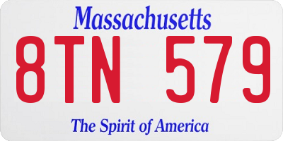MA license plate 8TN579